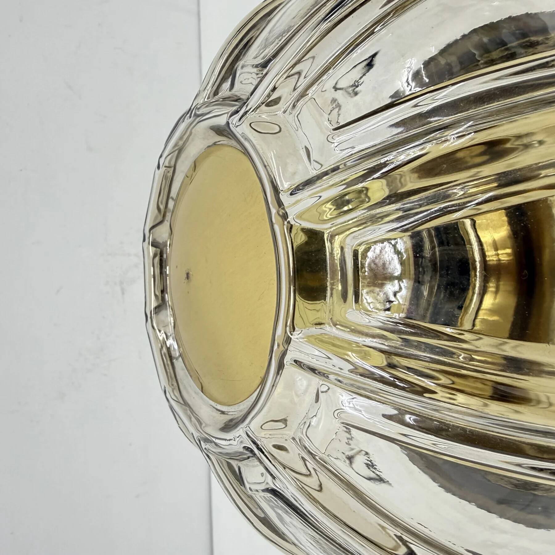 Limburg Galshütte topaz toned glass flush mount wall light or sconce, 1970s, Germany