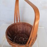 Ikebana basket Japan woven bamboo XXth