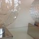Pair of globe bedside lamps in glass and chrome/vintage metal 70-80