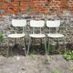 3 old yellow formica chairs