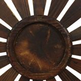 Vintage Wooden Sunburst Sun Mirror Convex France 51cm