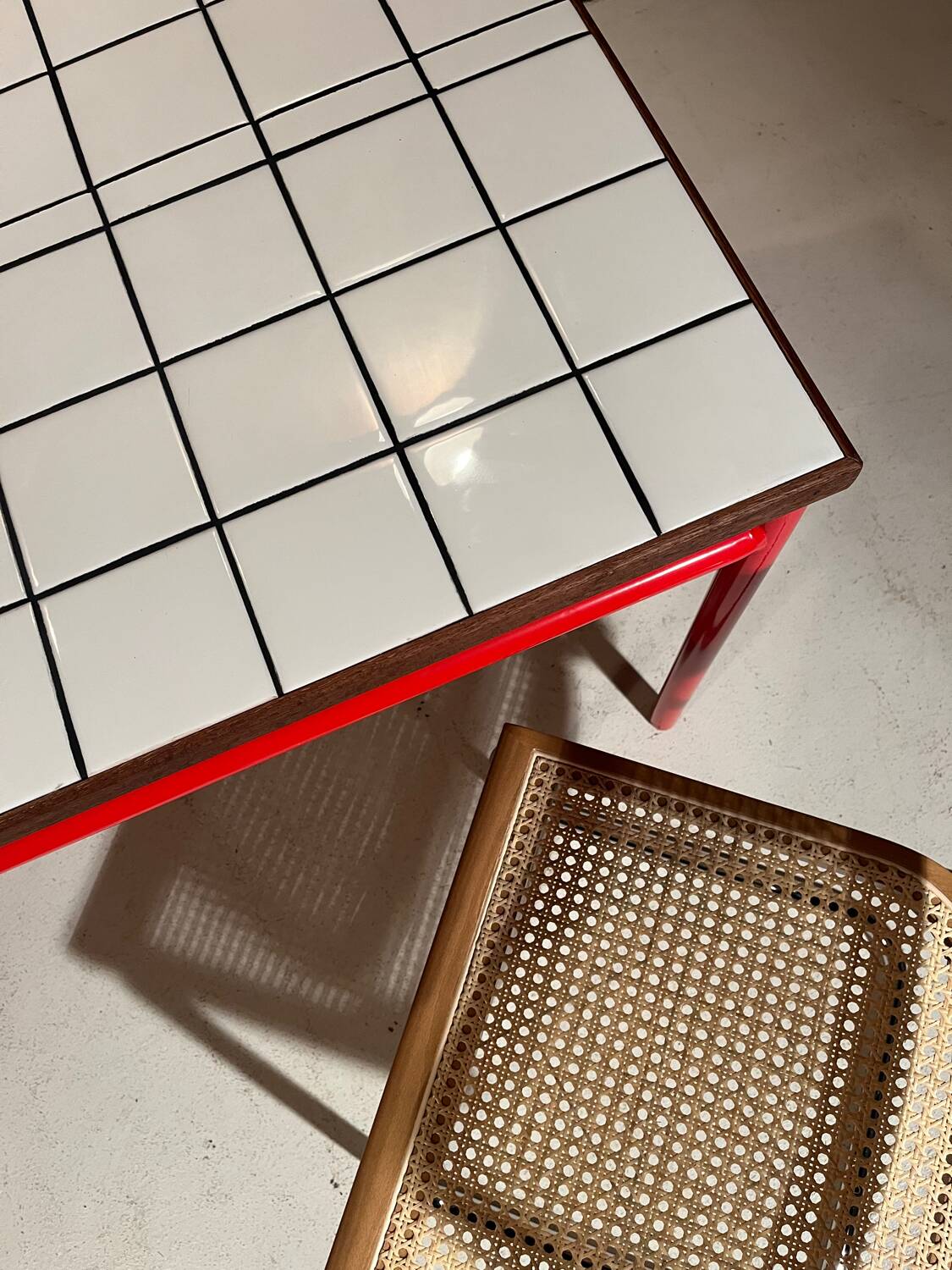 Custom dining table "steel and earthenware"