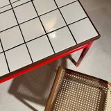 Custom dining table "steel and earthenware"