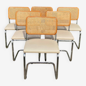 Set of 6 Marcel Breuer Cesca B32 chairs