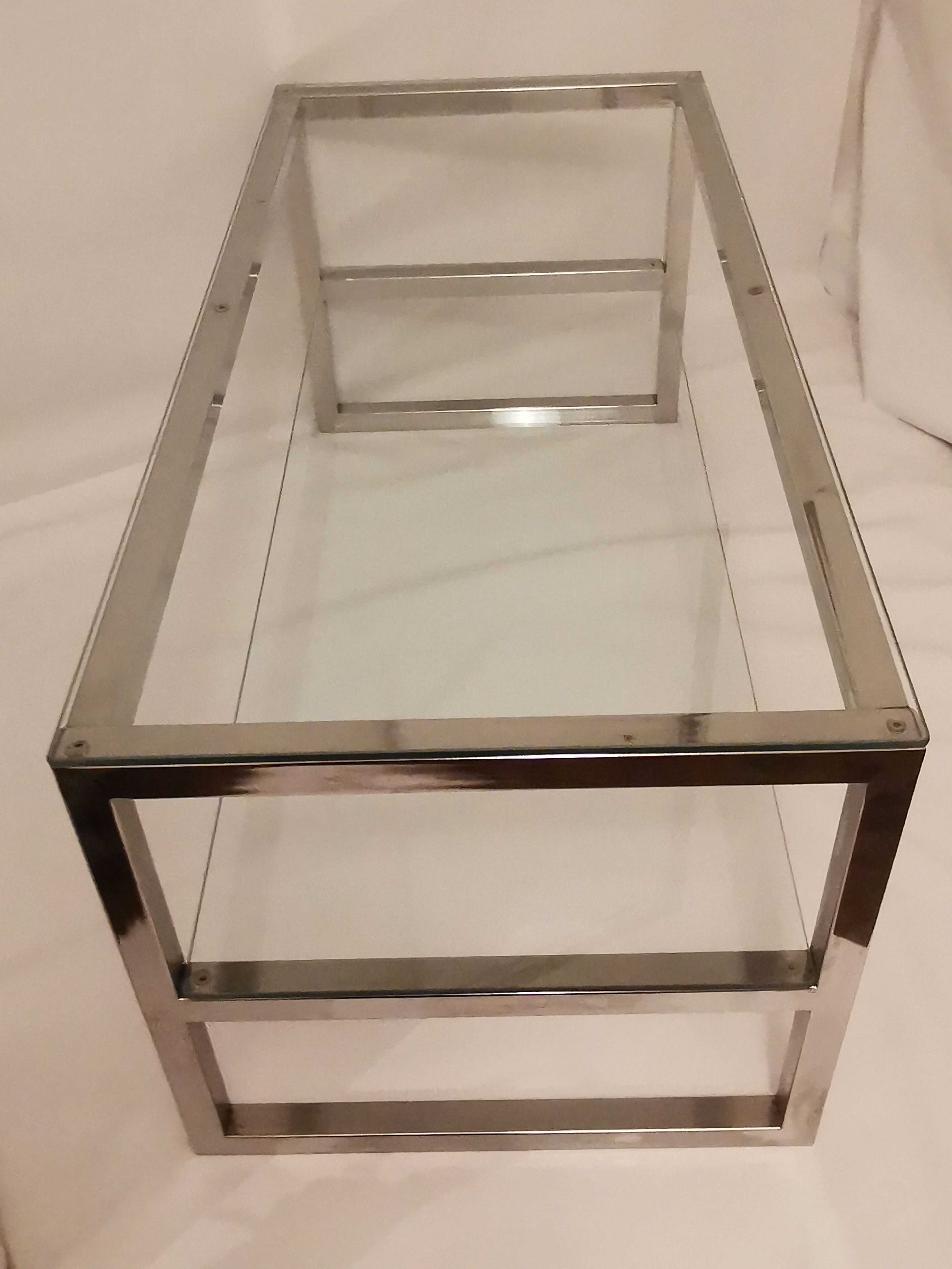 Vintage chrome coffee table