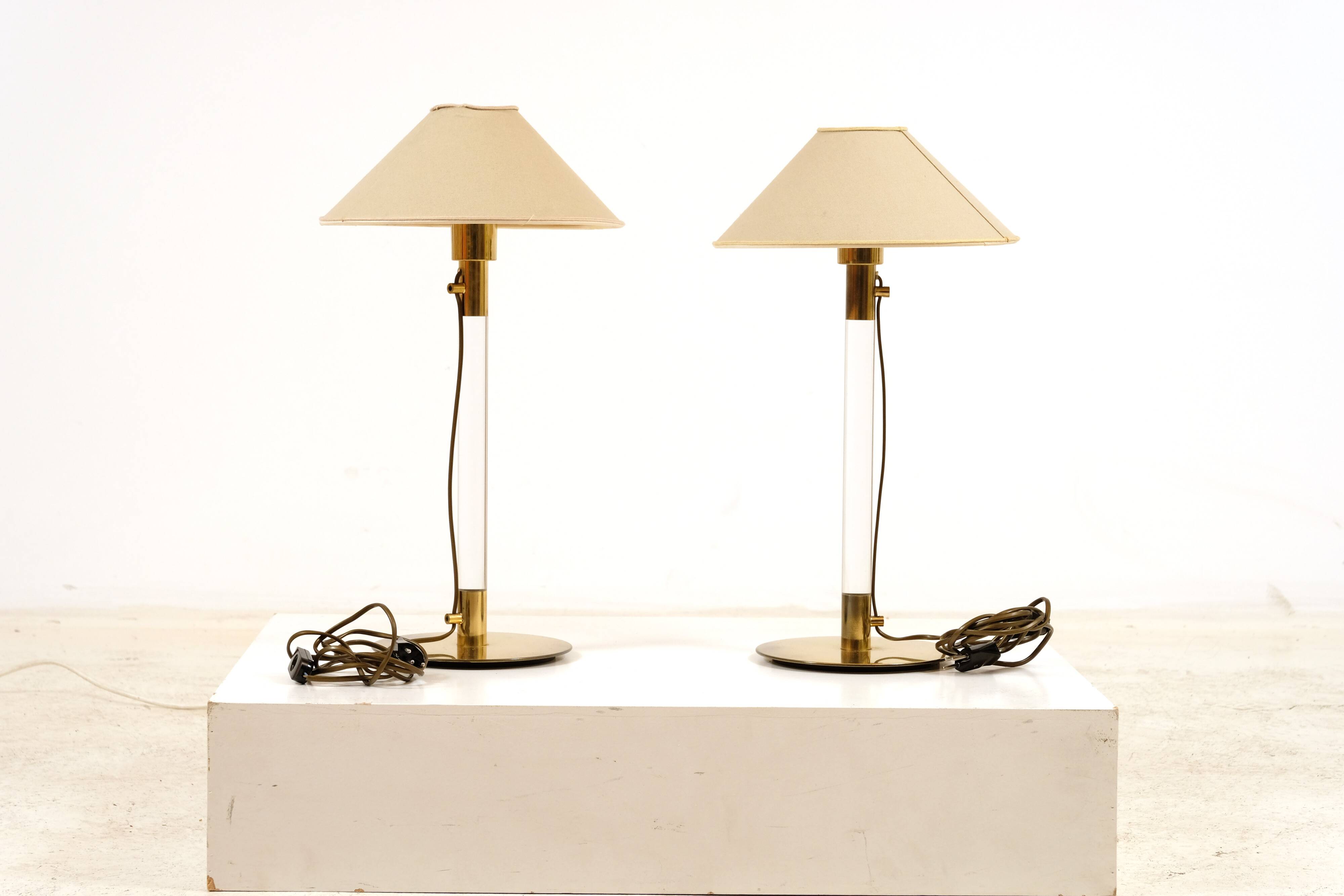Pair of 1970s table or bedside lamps