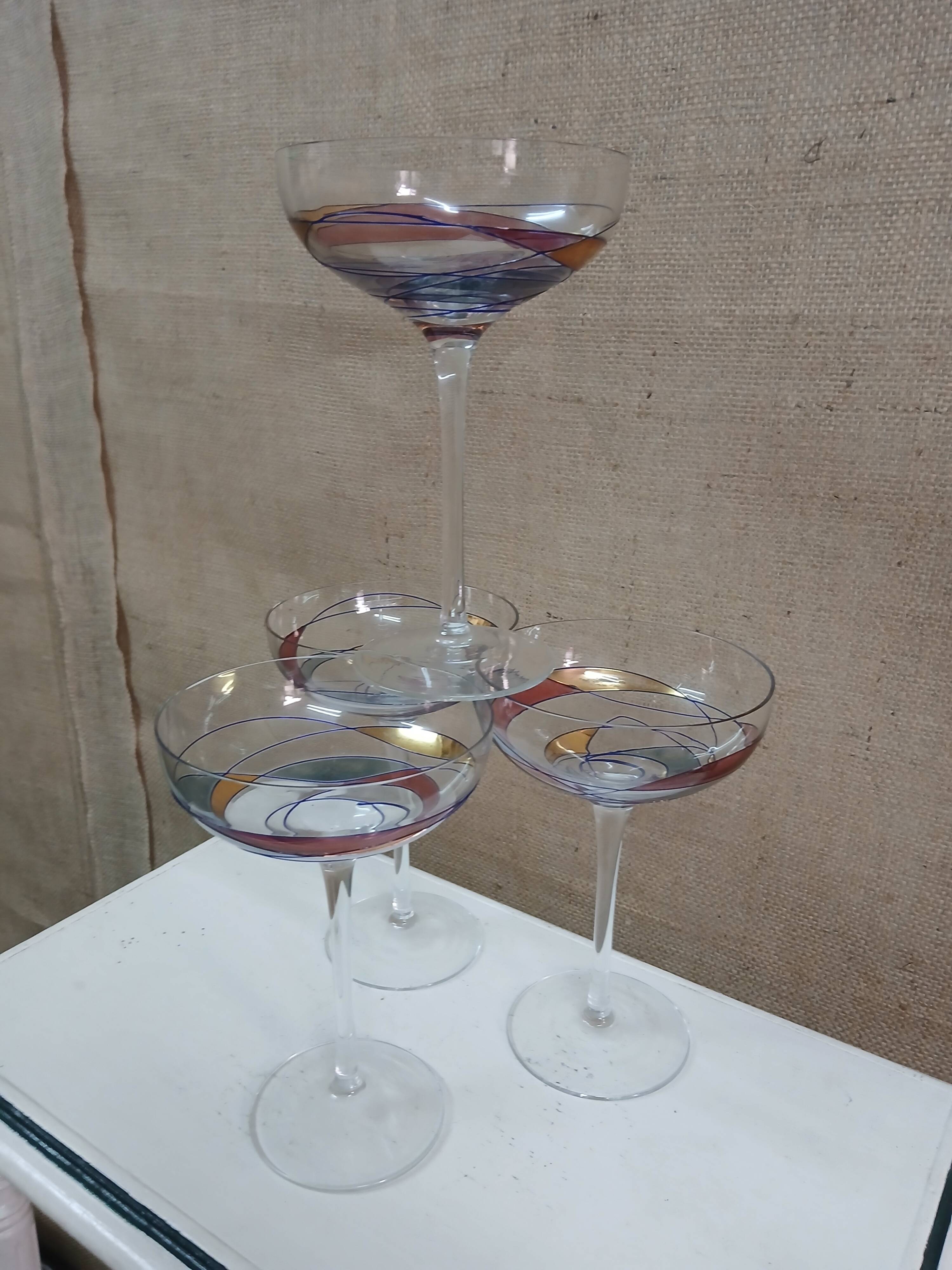 Multi-colored crystal glasses