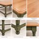 Table basse style Louis XIII – Hêtre massif – Bicolore vert kaki