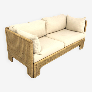 Rattan sofa, Tito Agnoli, Möbel-Ikéa, Sweden, 1980