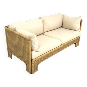 Rattan sofa, Tito Agnoli, Möbel-Ikéa, Sweden, 1980