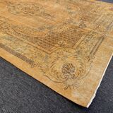 Tapis Oushak jaune 6x9 tapis vintage, tapis surteint jaune, tapis pour vivre MOON.147