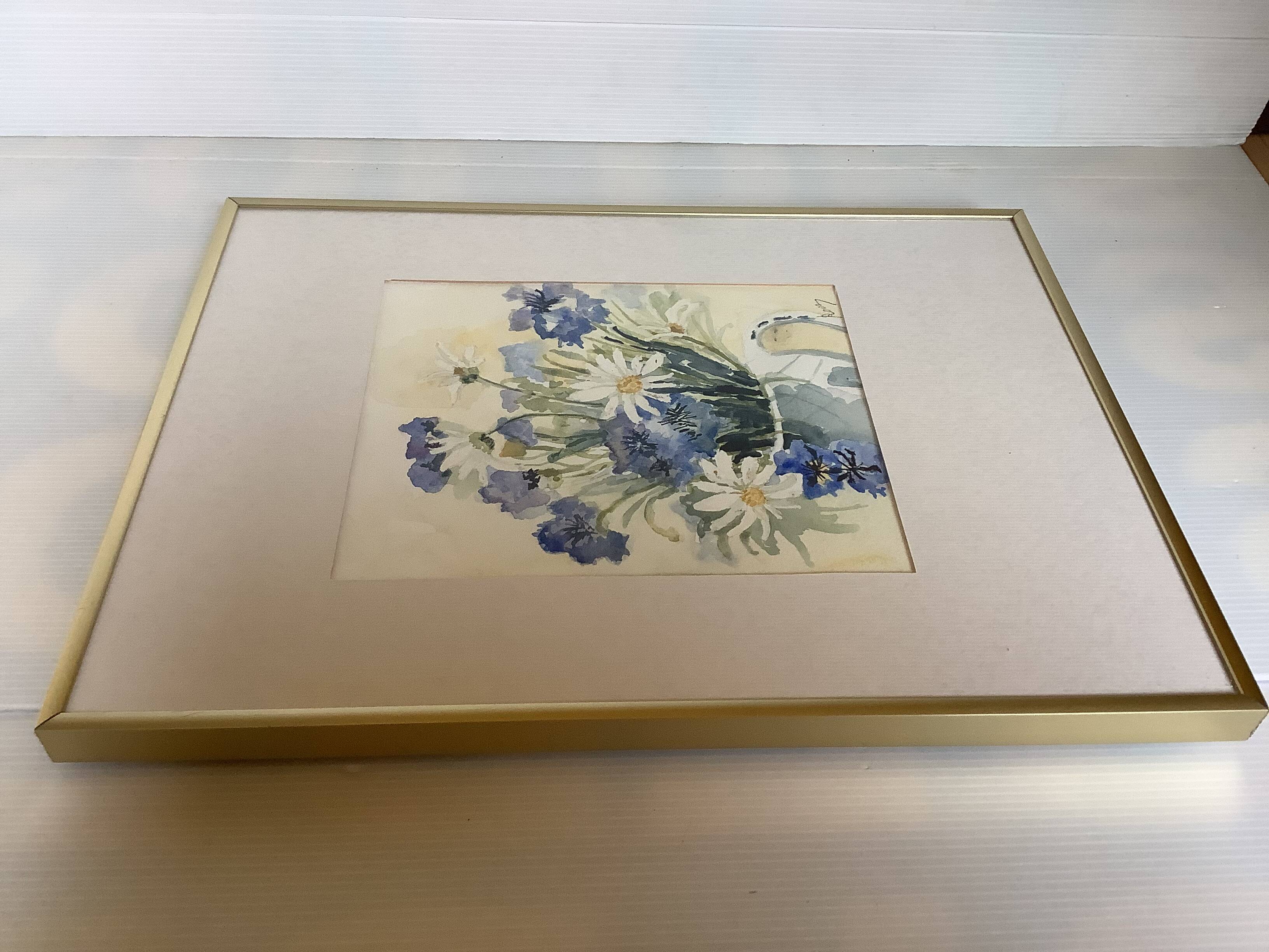 Watercolor flower bouquet frame