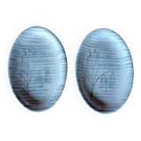 Pair of Niderviller kitten-patterned bowls