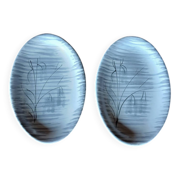 Pair of Niderviller kitten-patterned bowls