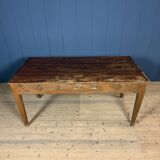 Old decorated wooden kitchen table