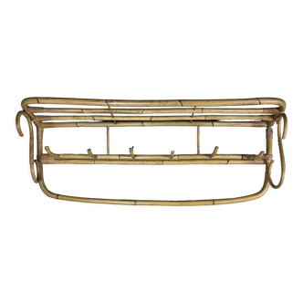 Rattan coat rack 6 hooks 1930s