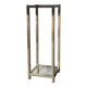 Golden metal and glass side table – 1970s