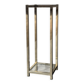 Golden metal and glass side table – 1970s