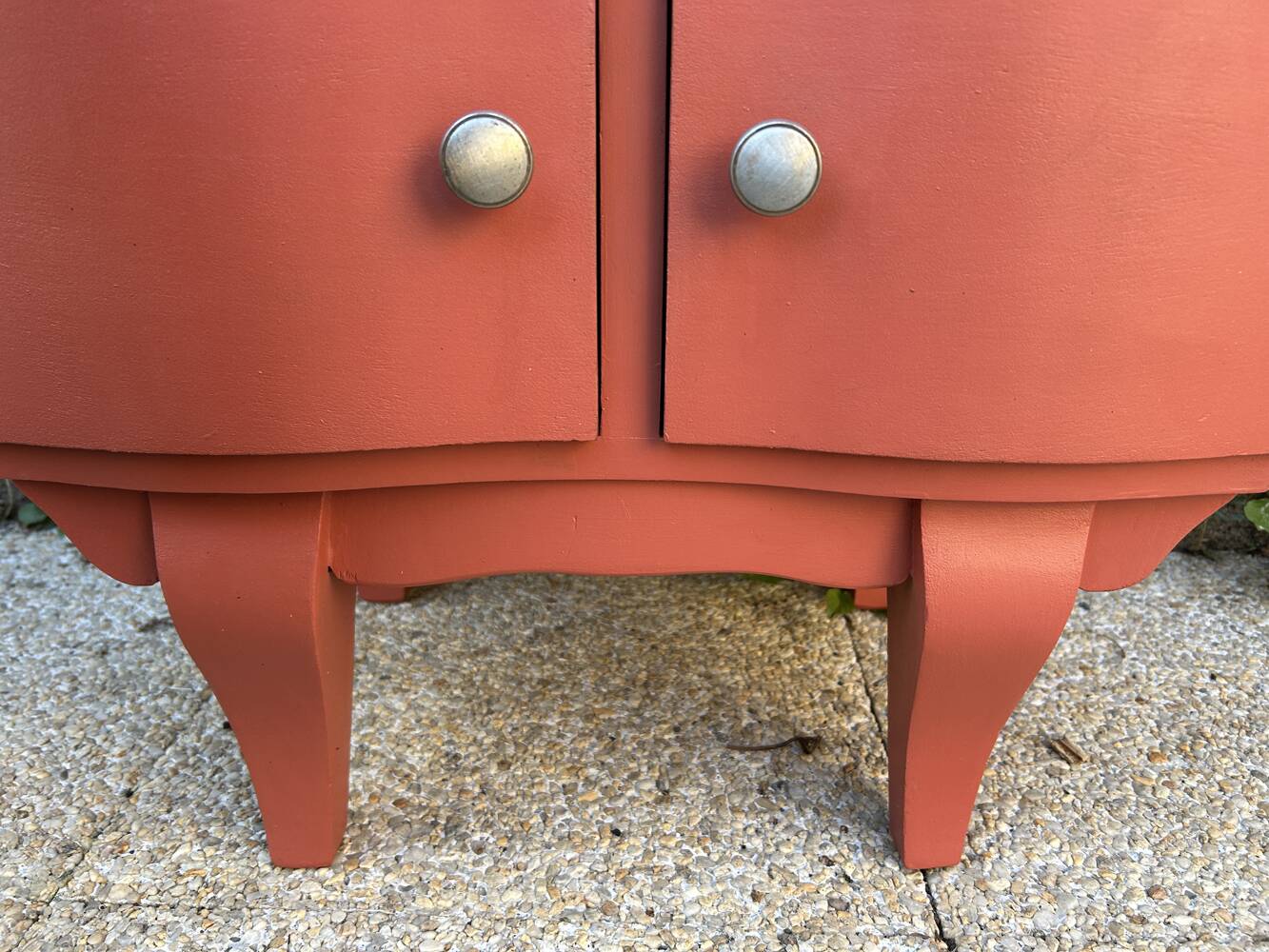 Art Deco bedside table, terracotta, 1930s/40s