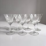Set of 7 chiseled crystal glasses