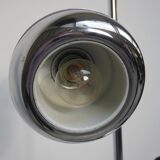 Lampadaire à deux têtes en chrome, années 1970