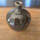 Petit Vase Soliflore Boule Vintage en Grès Émaillé Brillant