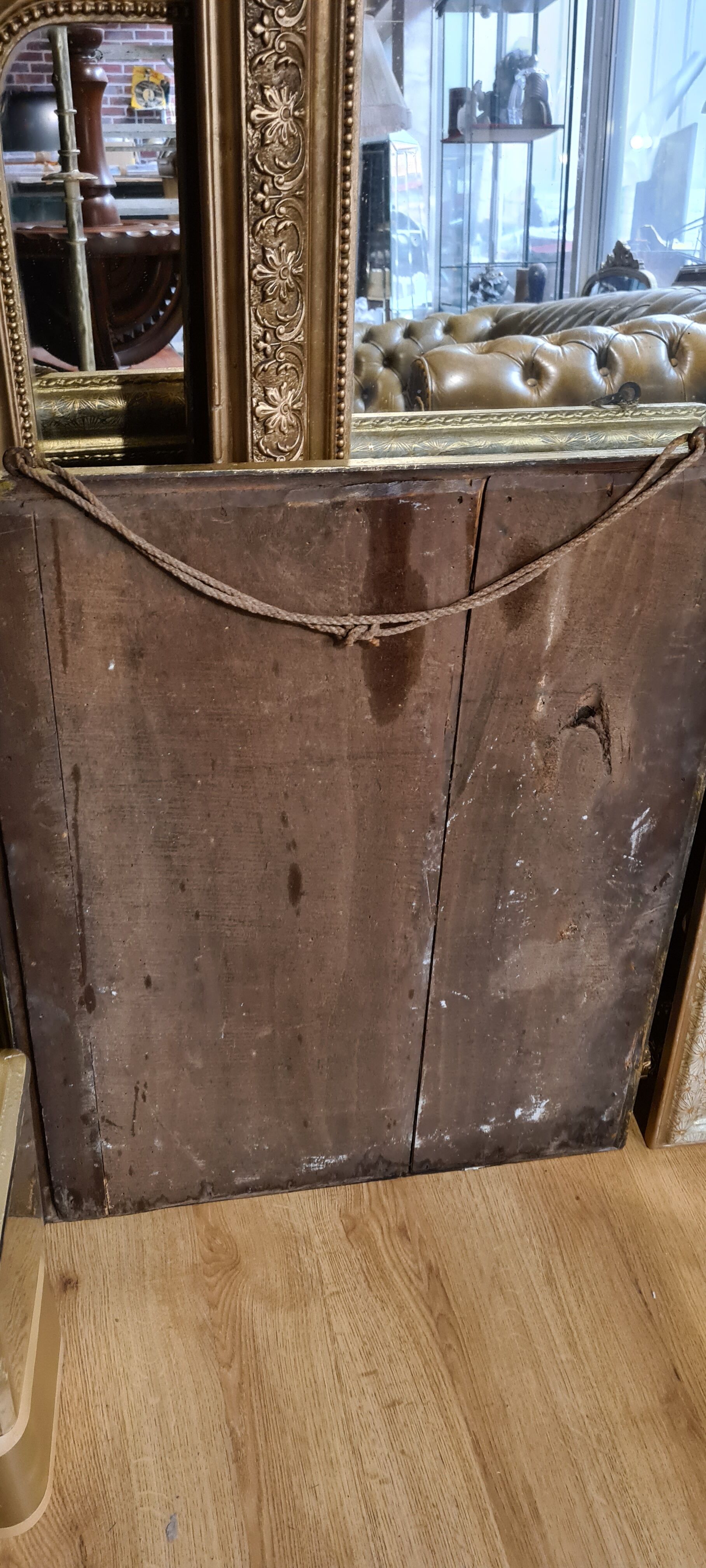 Mirror 1900 original wood 70x58 mercury glass