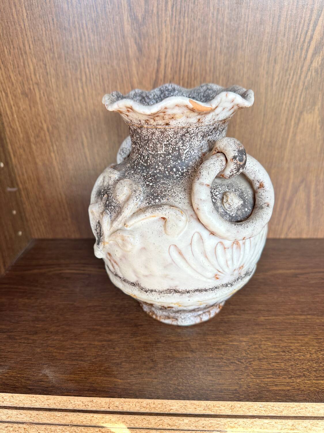 Terracotta amphora vase