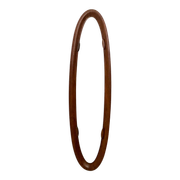 Vintage Postmodern Oval Wall Mirror with a Wooden Frame, Italy