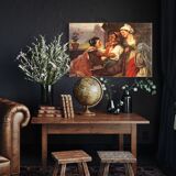 Peinture de scène intérieure antique du 19ème siècle