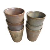 Series of 6 cups of sandstone