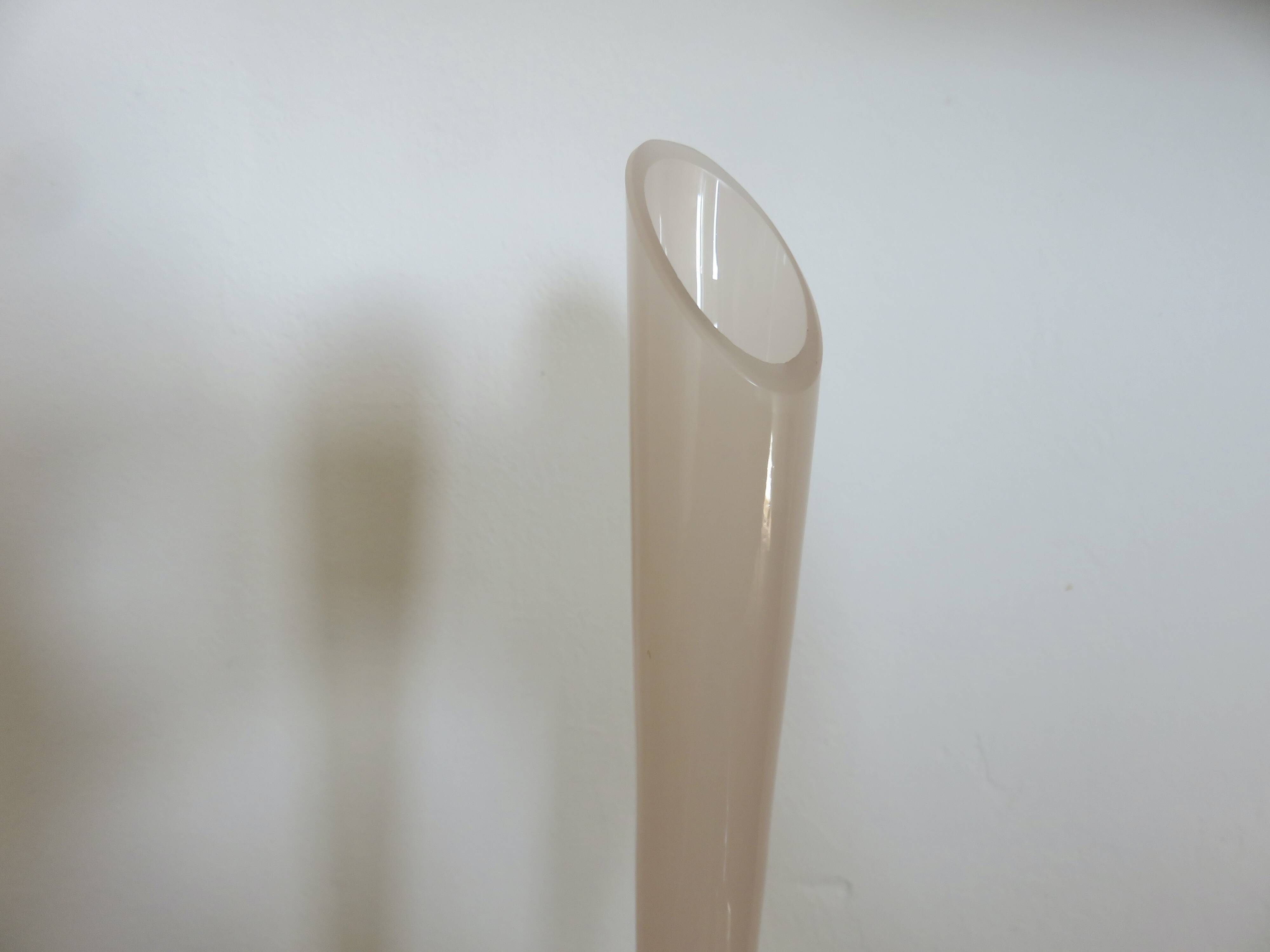 Pale pink opaline soliflore vase, 60s-70s