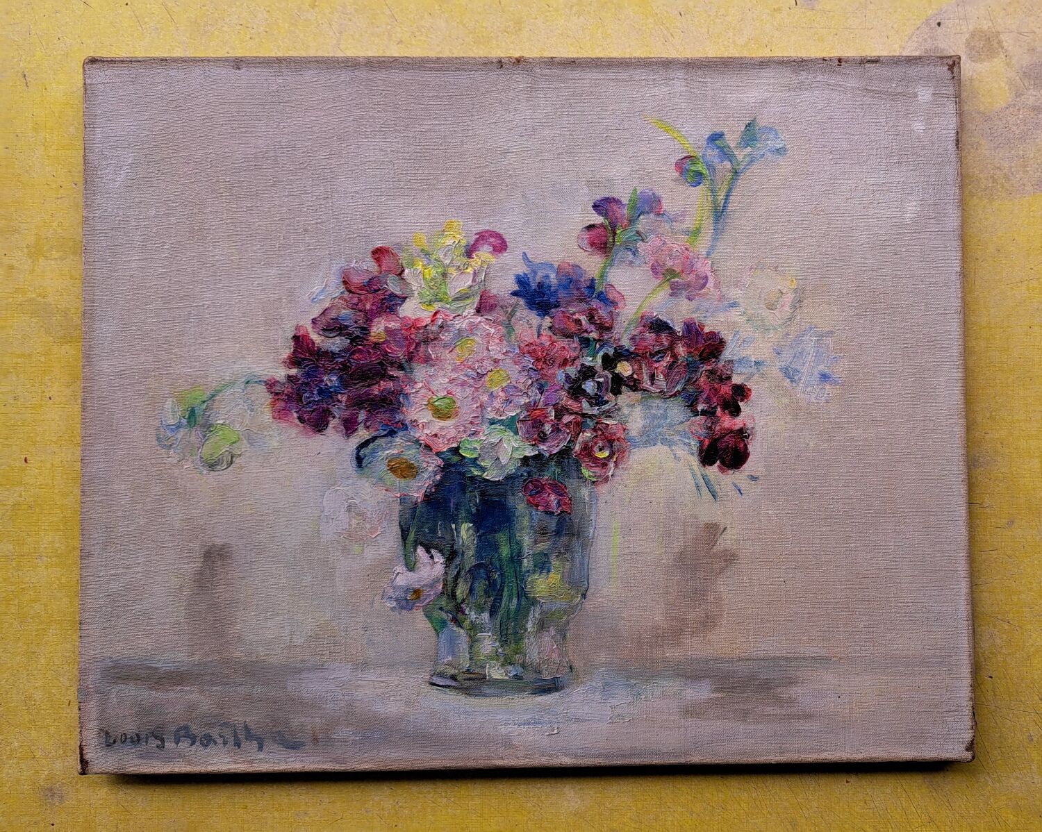 Tableau huile sur toile bouquet de fleurs