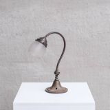 Antique Metal Frosted Glass Desk Lamp