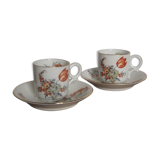 Lot of 2 coffee cups with plates