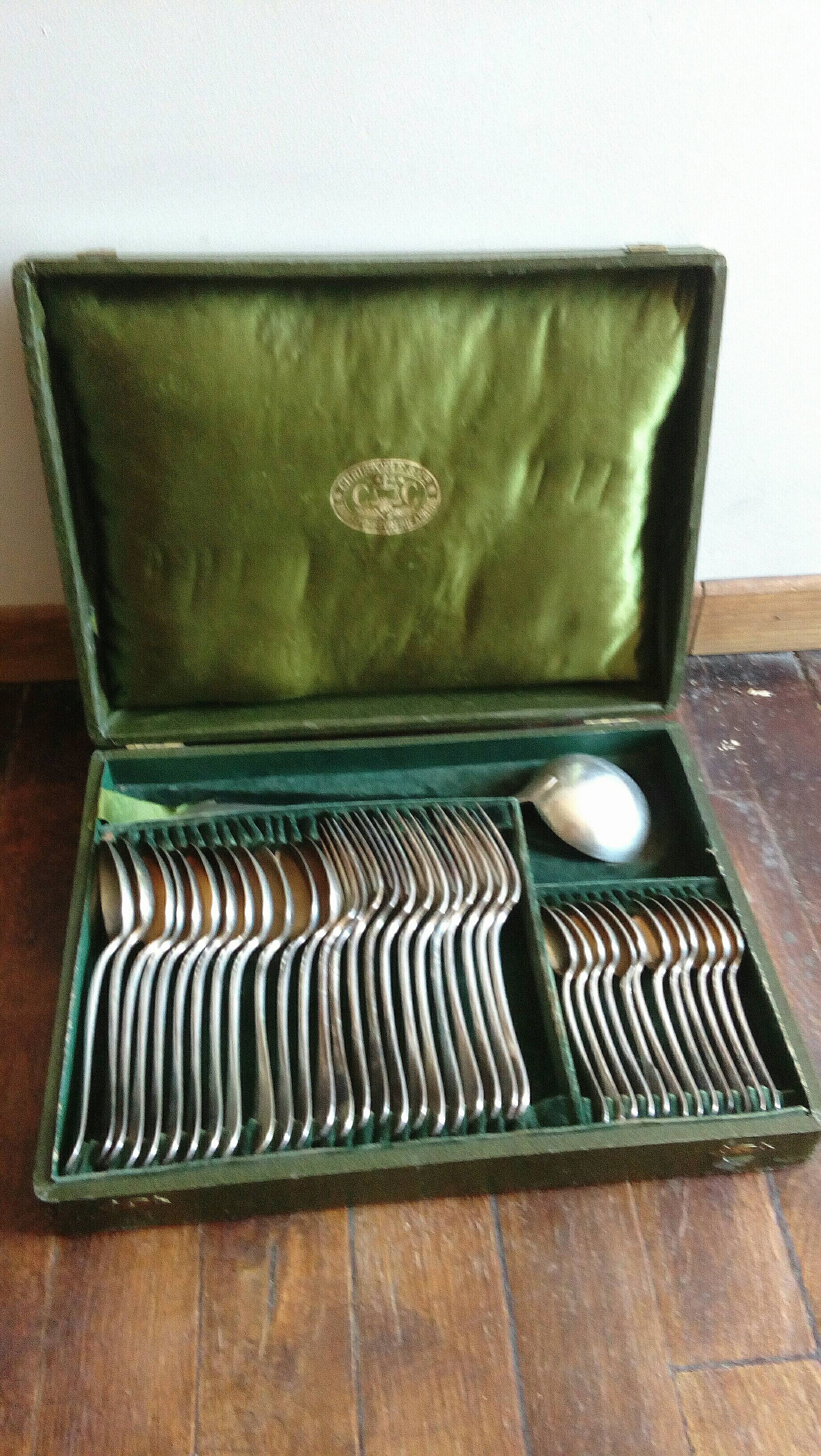 Christofle metal silver cutlery set - 37 pieces