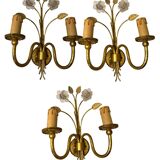 Italian Murano Glass Gilded Sconces