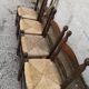 Set of 4 chairs in solid oak and straw