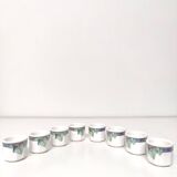 Lot 8 coquetiers porcelaine Villeroy et Boch Pasadena décor floral