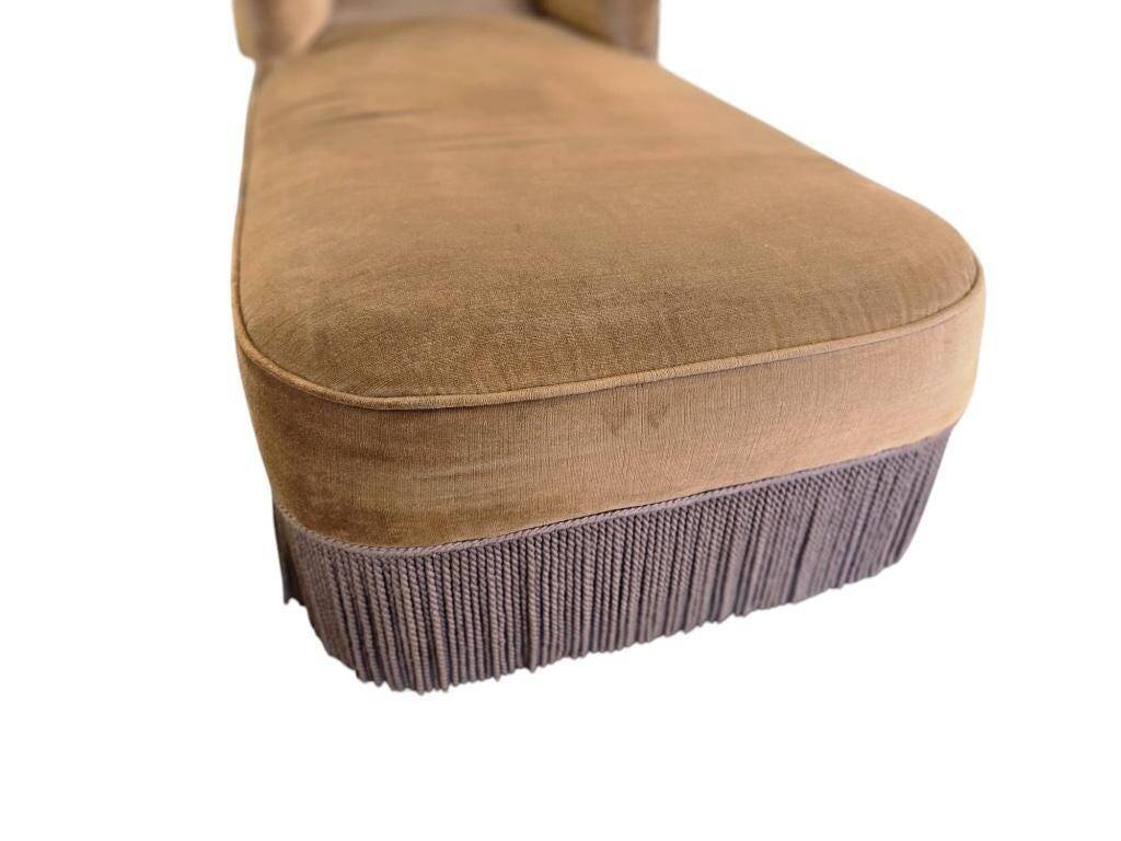 Chaise longue vintage / fauteuil / méridienne avec franges