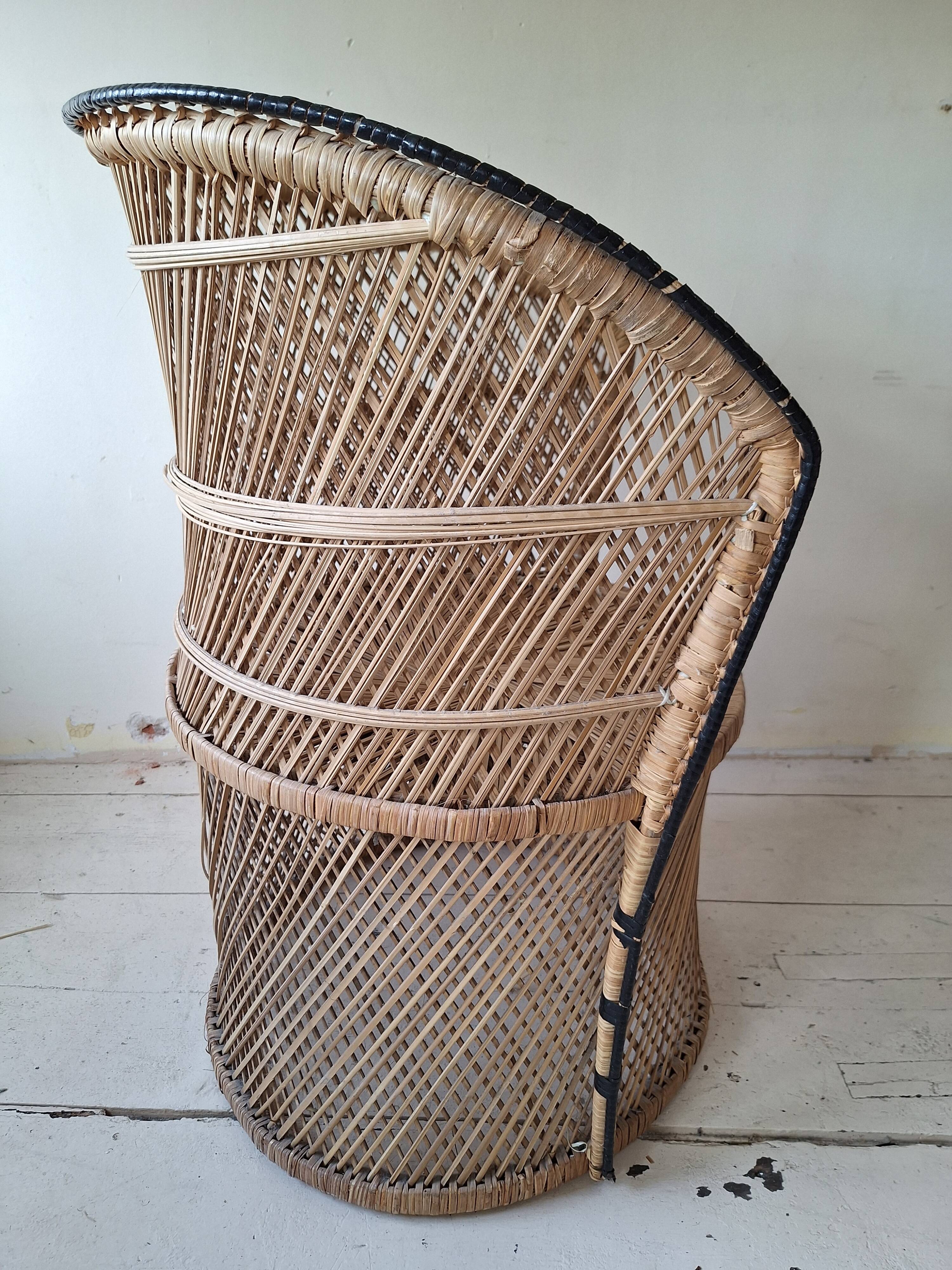 Chaise en rotin vintage
