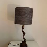Italian Wood and Silk Lamp