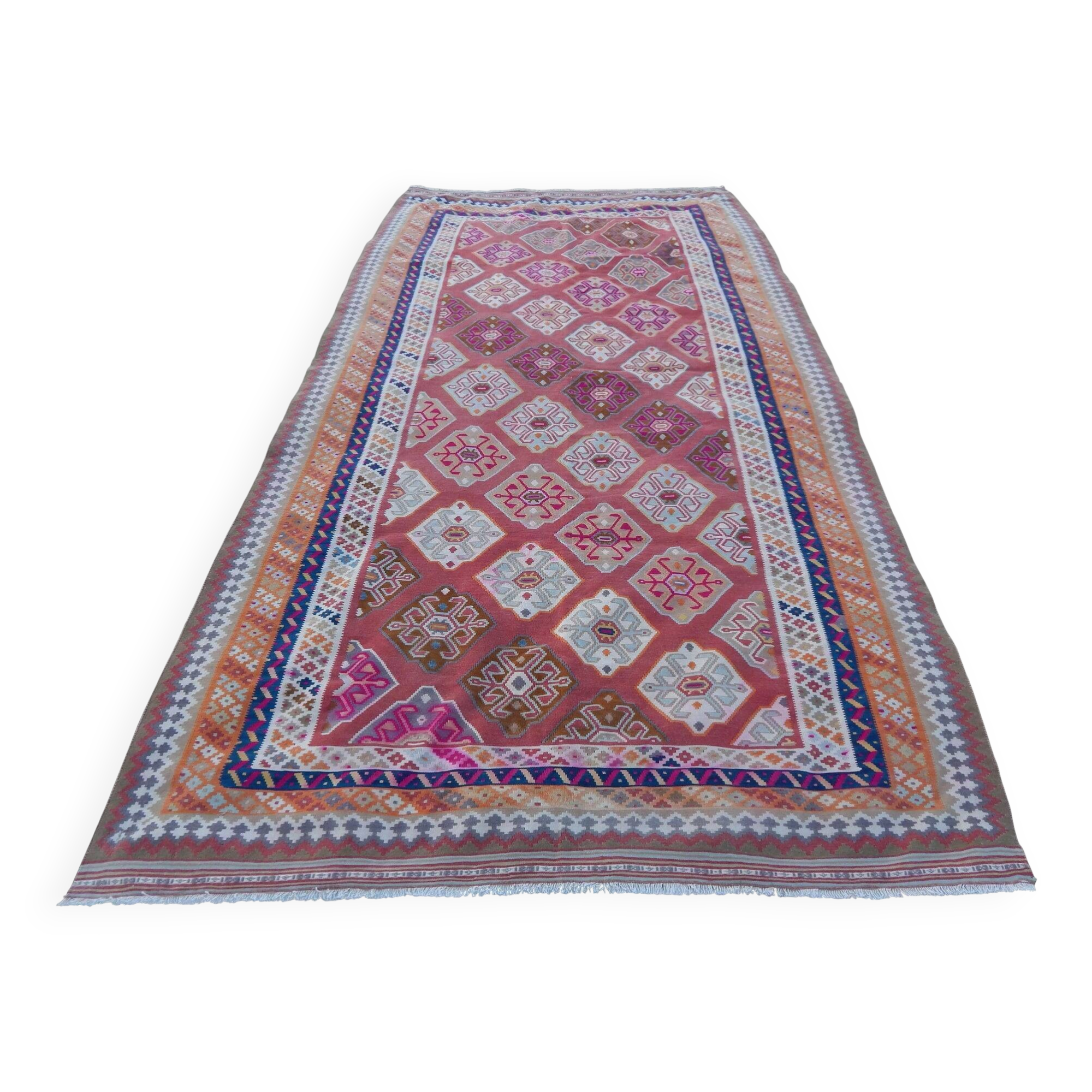 Vintage Turkish kilim handwoven 154x294 cm