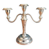 English candle holder triple pearl chandelier patinated chrome metal