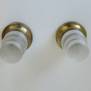 Original Art Deco Brass Sconces Pair of Ceiling Lights Antique  1920 / 1930