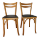 2 chaises Baumann N°19 hêtre clair skai noir
