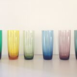Suite of six colored glasses