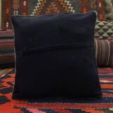 Handmade green purple wool cushion cover traditional kilim scatter pillow- 40x40cm