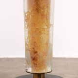 Brutalist Table Lamp Marble & Glass, Vintage 1980