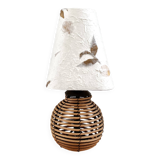 Rattan and herbarium ball lamp